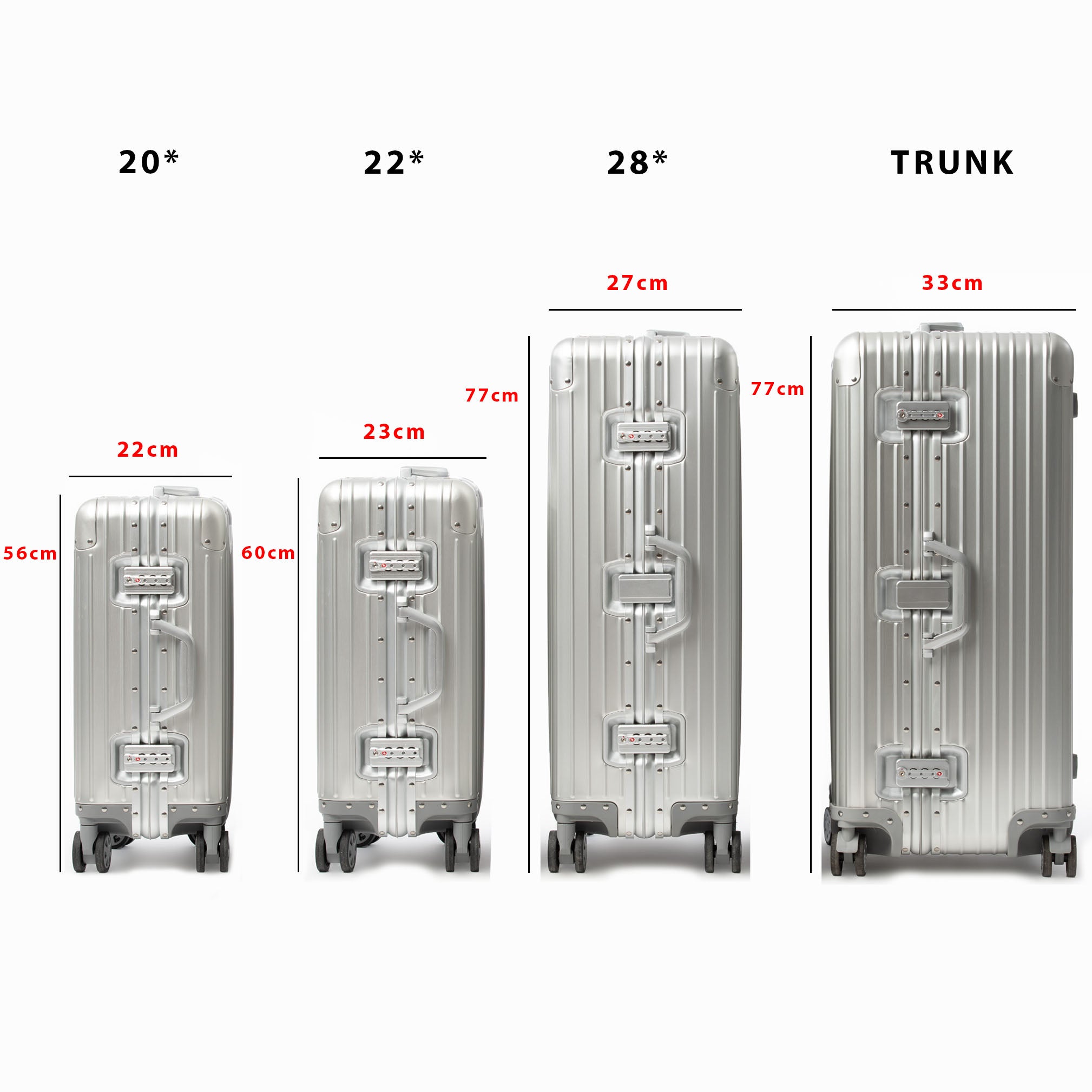 ALUMINIUM SUITCASE ( V2 NEW & IMPROVED - STRONGER ALUMINIUM & REMOVEABLE WHEELS )